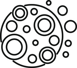 Poster - round shape element depicting full moon with craters for space exploration design