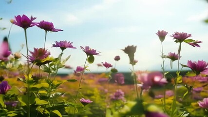 Poster - As a gentle breeze passes through the garden the vibrant flowers sway and dance radiating a sense of beauty and grace.