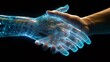 © Tanvir - Human and artificial intelligence shaking hands