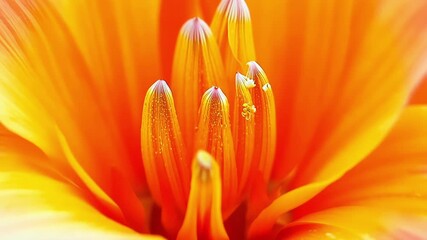Poster - A vibrant orange lily fills the frame its pistil and stamen prominently displayed against the backdrop of its fiery hue.