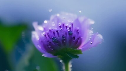 Aufkleber - A bud still tightly closed shows hints of its future deep purple petals promising a beautiful bloom to come.