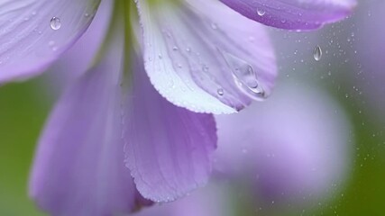 Aufkleber - A macro shot of a raindrop suspended in midair on a purple lilac blossom offering a unique perspective on the natural phenomenon.