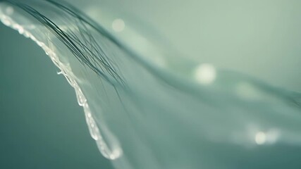 Poster - A slowmotion closeup reveals the sticky yet strong properties of the spiders silk as it stretches and connects to other threads.