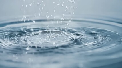 Aufkleber - A slow motion clip capturing the moment a raindrop hits the water and creates a rippling effect slowly spreading outwards.