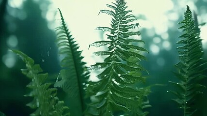 Aufkleber - In a timelapse sequence the camera captures the rapid unfurling of multiple fronds on a fern plant symbolizing the abundant potential for growth and renewal.