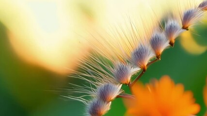 Poster - A mesmerizing shot of an insects antennae gently swaying in the breeze reflecting the vibrant colors of its surroundings.