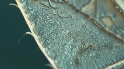Poster - As the camera moves closer the textured surface of the moths wings becomes more apparent with raised scales and small bumps adding a unique dimension.