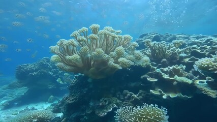 Poster - Each individual coral polyp is like a tiny organism working together with its neighbors to create a beautiful and diverse ecosystem.