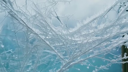 Aufkleber - The frost forms swirling patterns as if a painter had carefully brushed them onto the glass with a delicate hand.