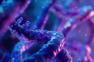 Poster - this close-up reveals cellular structures with visible nuclei and dna strands, highlighting intricat