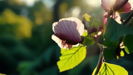 Aufkleber - A closeup view of leaf buds bursting on a variety of plants and trees showcasing the diverse shapes sizes and colors of these springtime phenomena.