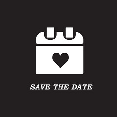 Sticker - Save the date label with calendar icon vector image 