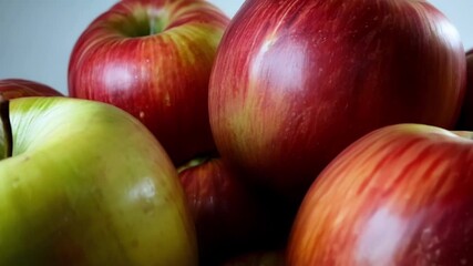 Poster - An overhead shot shows a pile of ripe red apples with streaks of green still visible demonstrating the different stages of ripening within one harvest.