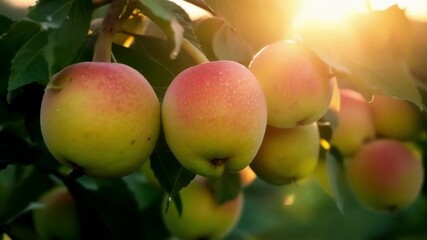 Aufkleber - A peach tree displays a stunning transformation as its fuzzy green fruits mature into juicy blushing peaches.