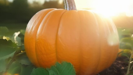Poster - With each passing week the pumpkin takes on a deeper orange hue signaling that its nearing maturity.