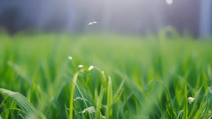 Aufkleber - Newly grass appears as a neat tidy carpet but upon closer inspection signs of regrowth are already visible.
