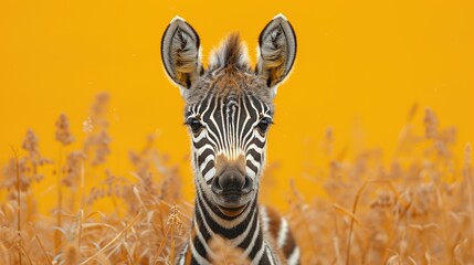 Wall Mural - Stripes of Wonder: A Zebra's Curious Gaze