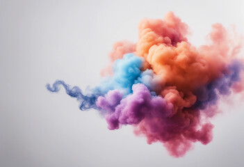 Wall Mural - colorful smoke isolate on white background image ai midjourney generated