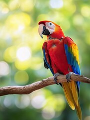 Wall Mural - parrot isolated on summer background