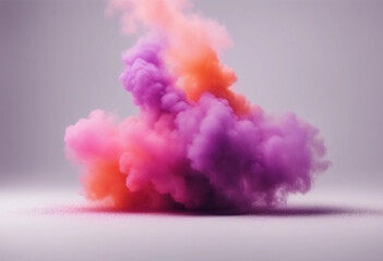 Wall Mural - pink purple and orange smoke bombs colorful isolate on white background image ai midjourney generate