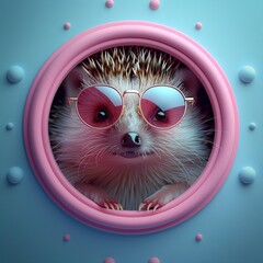 Poster - Hedgehog with Sunglasses