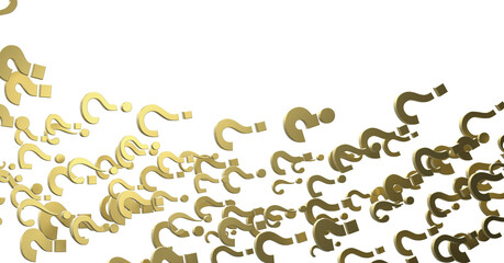Aufkleber - question marks background. 3D Rendering.