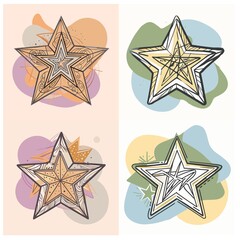 Wall Mural - set of stars