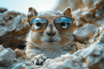 Wall Mural - A Cool Squirrel with Sunglasses