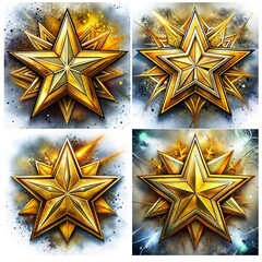 Wall Mural - set of stars