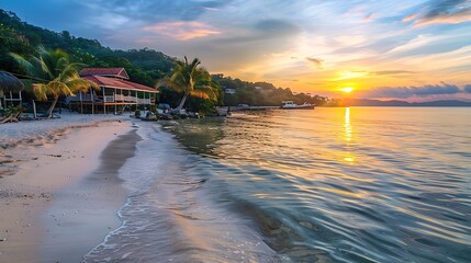 Canvas Print - Peaceful Sunset on a Tropical Beach