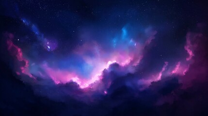 beautiful night background with nebula and stars