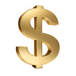 © EL.Khalid - 3D golden dollar symbol isolated on transparent background