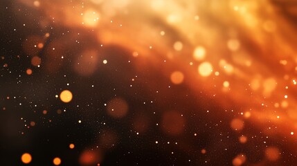 Wall Mural - orange and brown abstract background with bokeh lights and stars in the form of the center