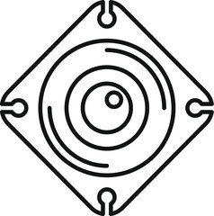 Poster - Simple line icon representing a security camera, ideal for concepts like surveillance and safety