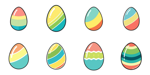 Cute Illustration of Multiple Easter Eggs