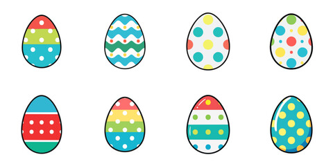 Cute Illustration of Multiple Easter Eggs