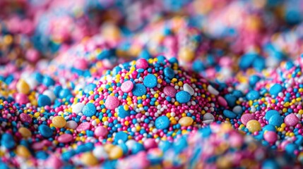 Wall Mural - A close-up of colorful sprinkles. AI.