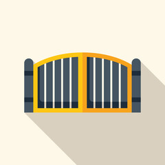 Poster - illustration featuring a yellow metal gate, representing the division between public and private are