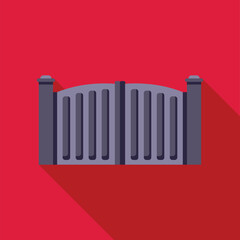 Poster - large automatic sliding gate closing, providing security and privacy