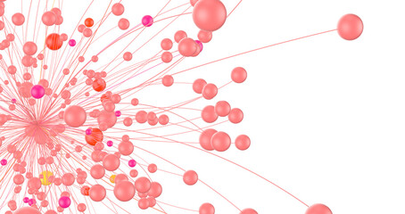 Leinwandbilder - Global network. Blockchain. 3D illustration. Neural networks and artificial intelligence. Abstract