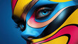 © Belho Med - creative colorful face painting with vibrant abstract design for artistic makeup concepts