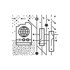 Poster - abstract geometric illustration of a global network