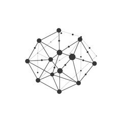 Poster - abstract geometric network of connected dots and lines