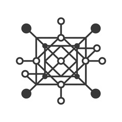 Poster - abstract geometric network with connected circles and lines