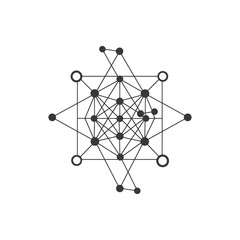 Poster - abstract geometric network with interconnected nodes