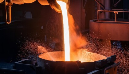 Sticker - liquid steel is poured from a metallurgical ladle