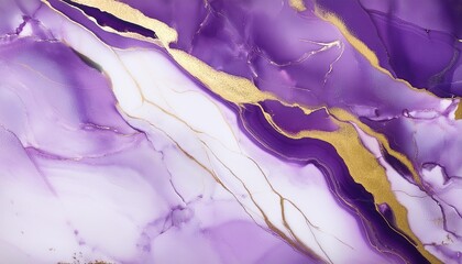 Wall Mural - purple marble texture with golden accent background