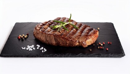 Sticker - barbeque steak on a black slate board