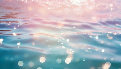 Wall Mural - water surface magical glitter soft colors