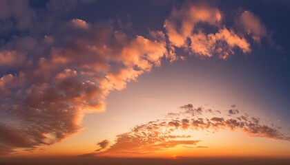 Poster - photos of twilight sky before sunrise or after sunset clouds fill the sky panorama image orange tones natural phenomenon background